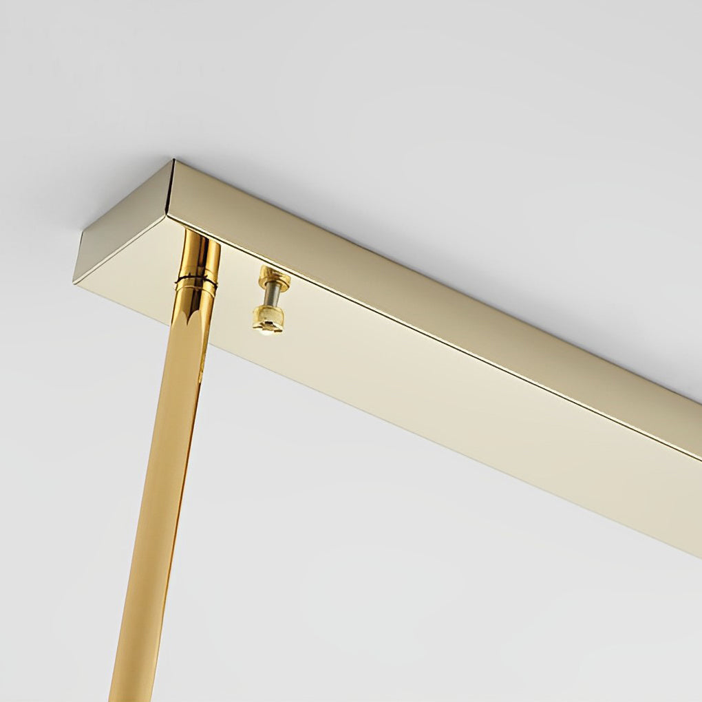 Gold Rectangular Crystal Chandelier Modern Ceiling Light