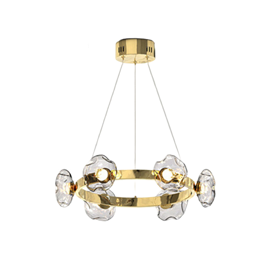 LED Dome Glass Ring Chandelier - Modern Nordic Ceiling Light
