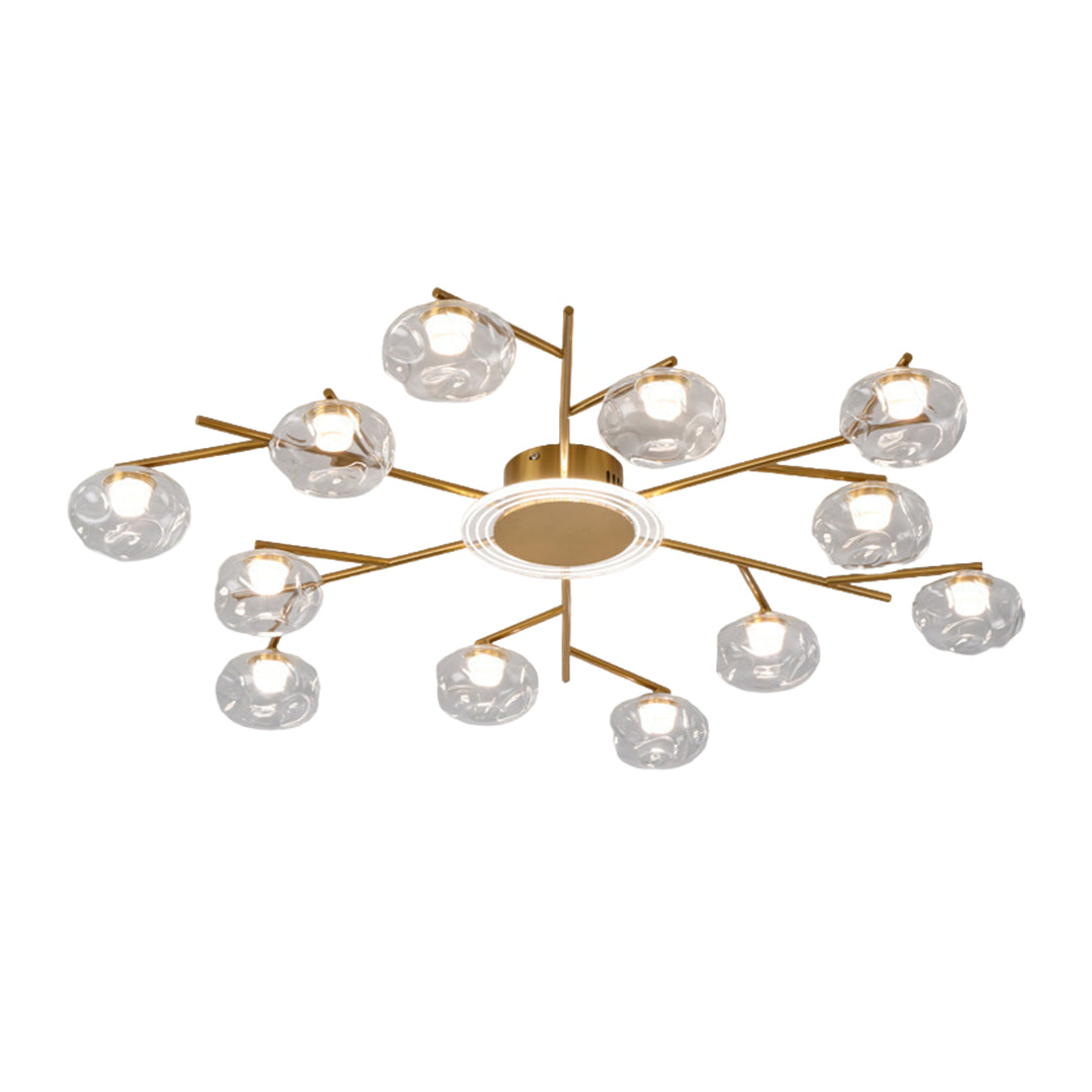Round Large Semi Flush Mount Ceiling Light - Branching Design for Elegant Illumination