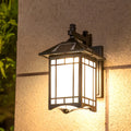Retro LED Lantern Wall Sconce - Die-Cast Aluminum & Glass Lamp