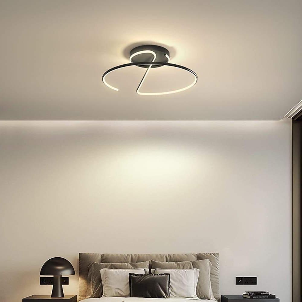Semi Circle Modern LED Ceiling Light - Dimmable Streamlined Metal Fixture