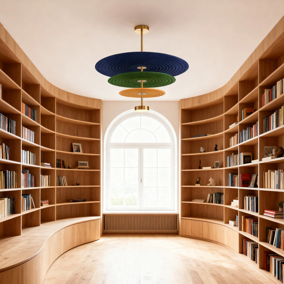 3-Tier Acoustic Felt Chandelier - Sound-Absorbing Ceiling Light