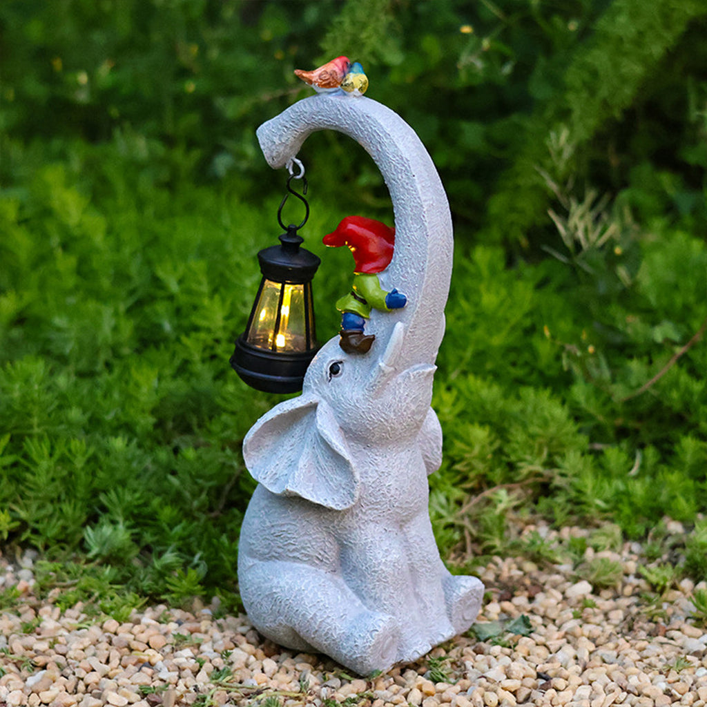 Resin Garden Solar Animal Lights - Outdoor Decorative Lighting, Waterproof Solar Garden Statues, Eco-Friendly Yard Art, LED Animal Figurines
