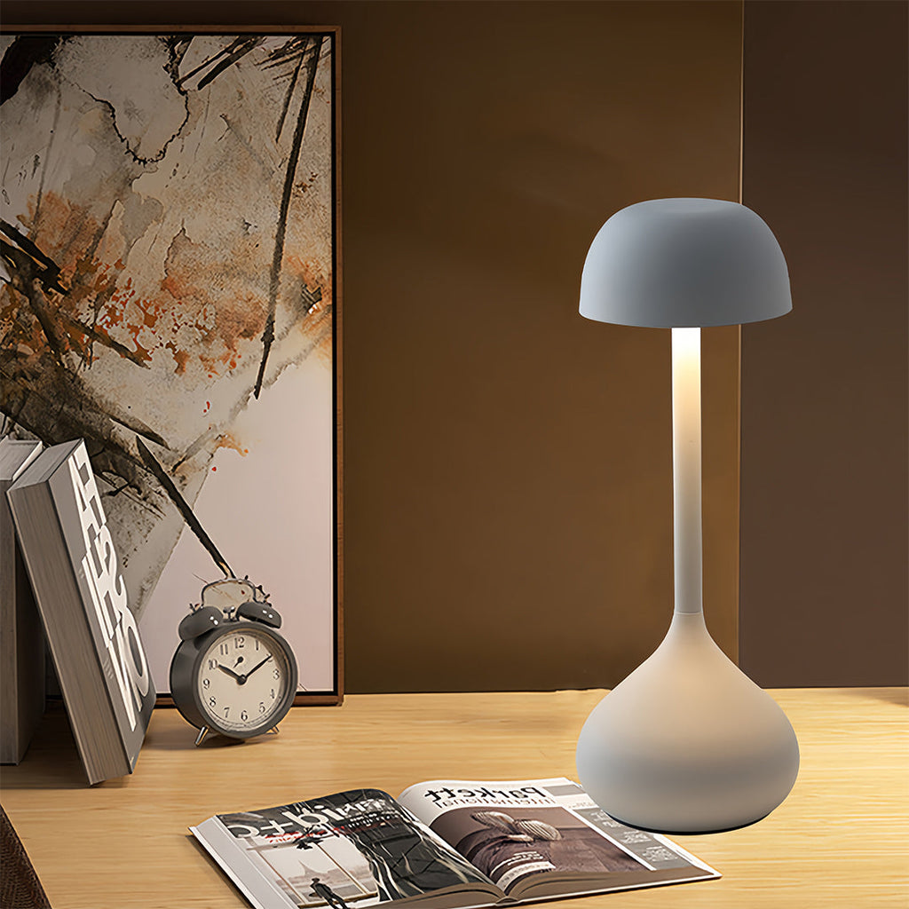 Rustic Gourd Shaped Rechargeable Metal Table Lamp - Minimalist Design for Home Decor