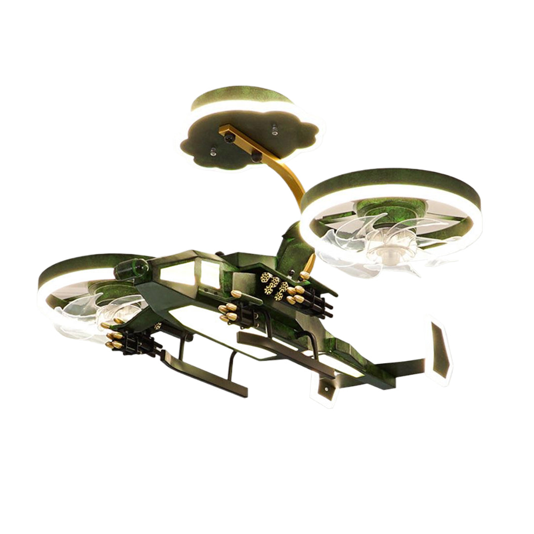Airplane Ceiling Fan with Light - Kids LED Ceiling Fan Fixture