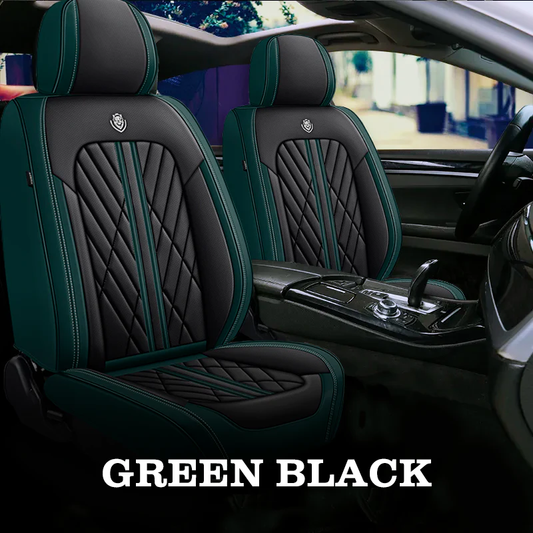 2 pack-Green and Black Classic Car Seat Covers Adaptive Fit- Stylish Waterproof Protection