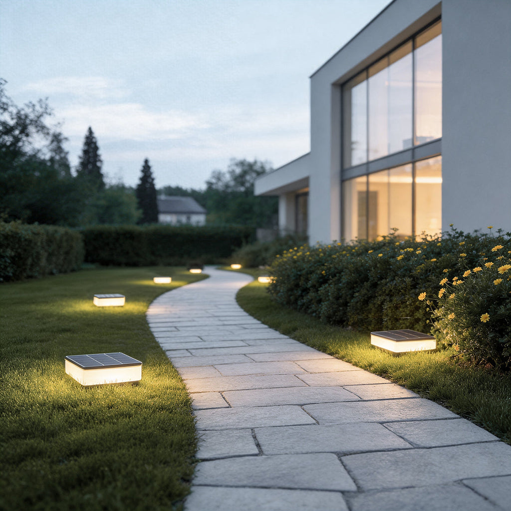 Ground Solar Lights Disc - Elegant LED Landscape Lighting for Outdoors