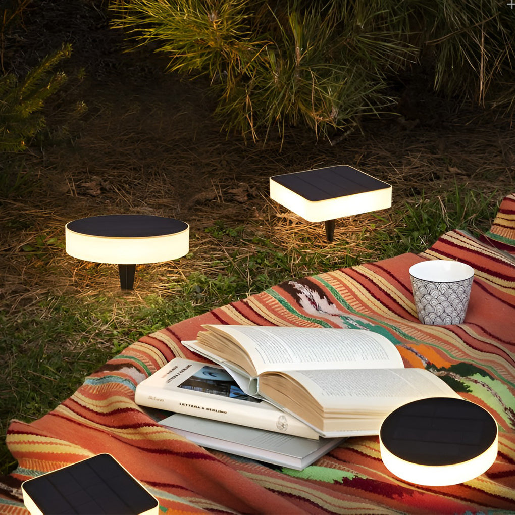 Elegant LED Solar Landscape Disc Lights - Outdoor Ground Lighting for Pathways & Gardens