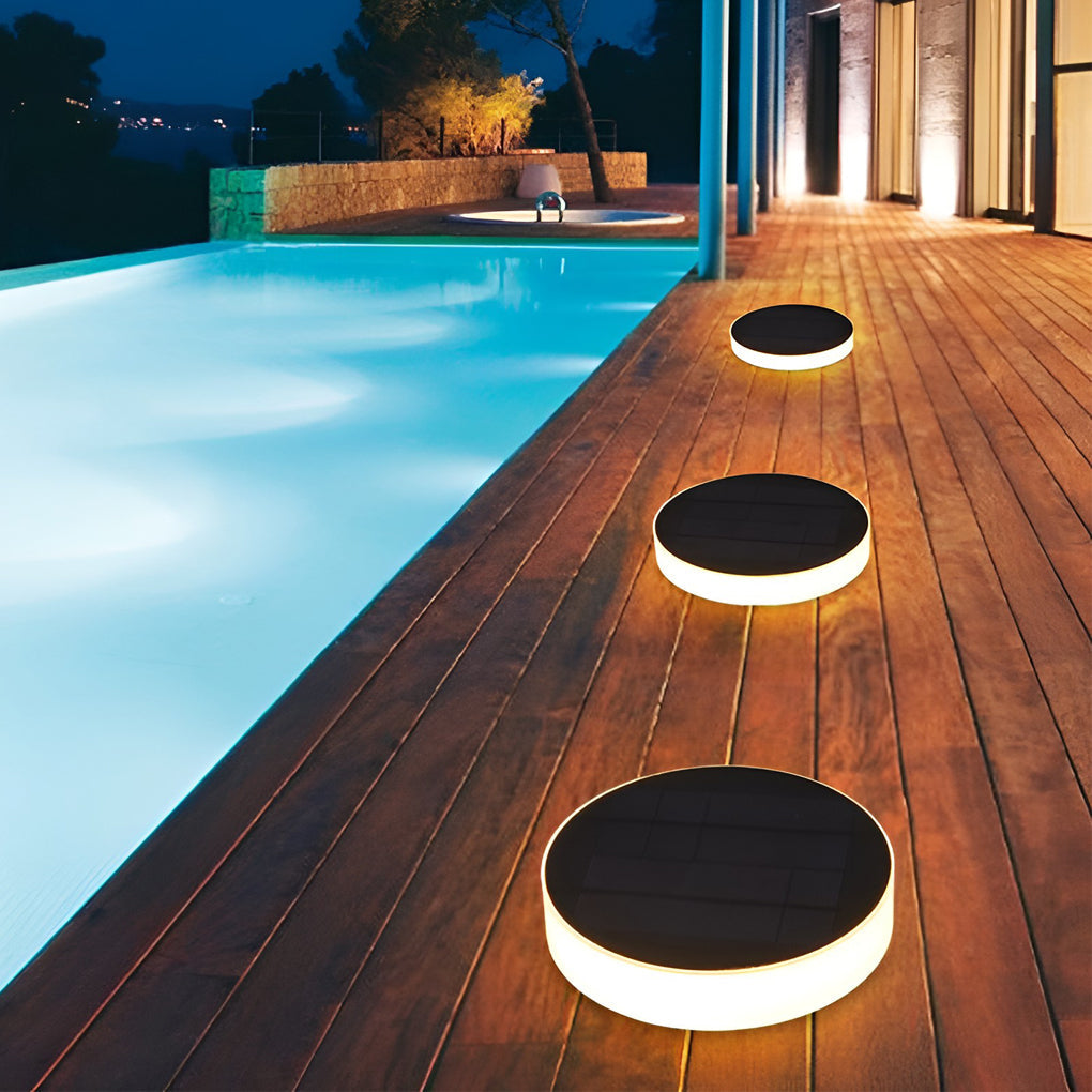 Ground Solar Lights Disc - Elegant LED Landscape Lighting for Outdoors