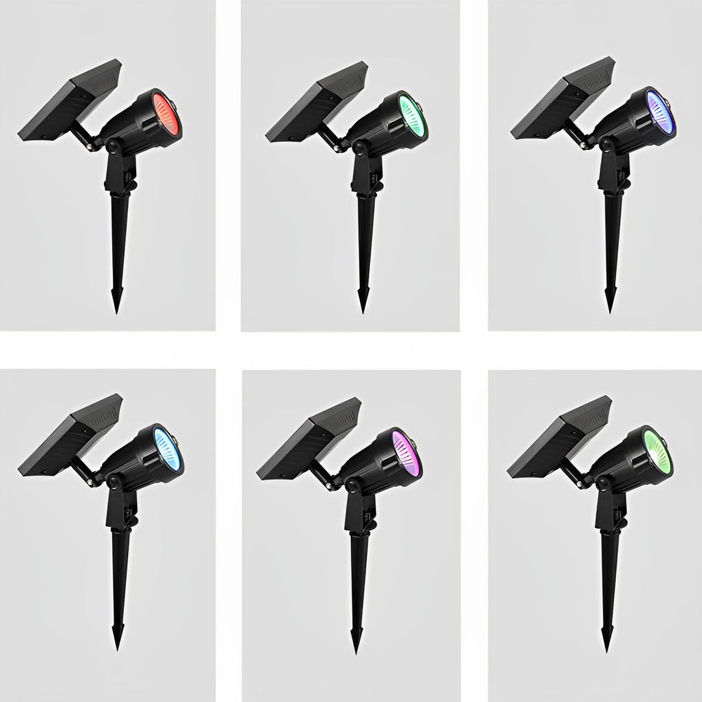 Adjustable LED RGB Ground Spike Solar Lights Waterproof Tree Spotlight