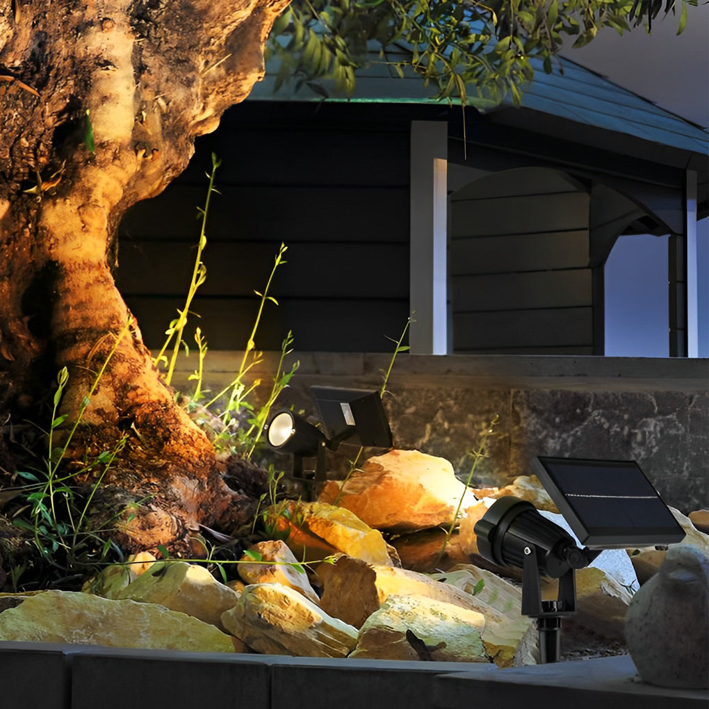 Adjustable LED RGB Solar Lights Waterproof Ground Spike Tree Spotlight