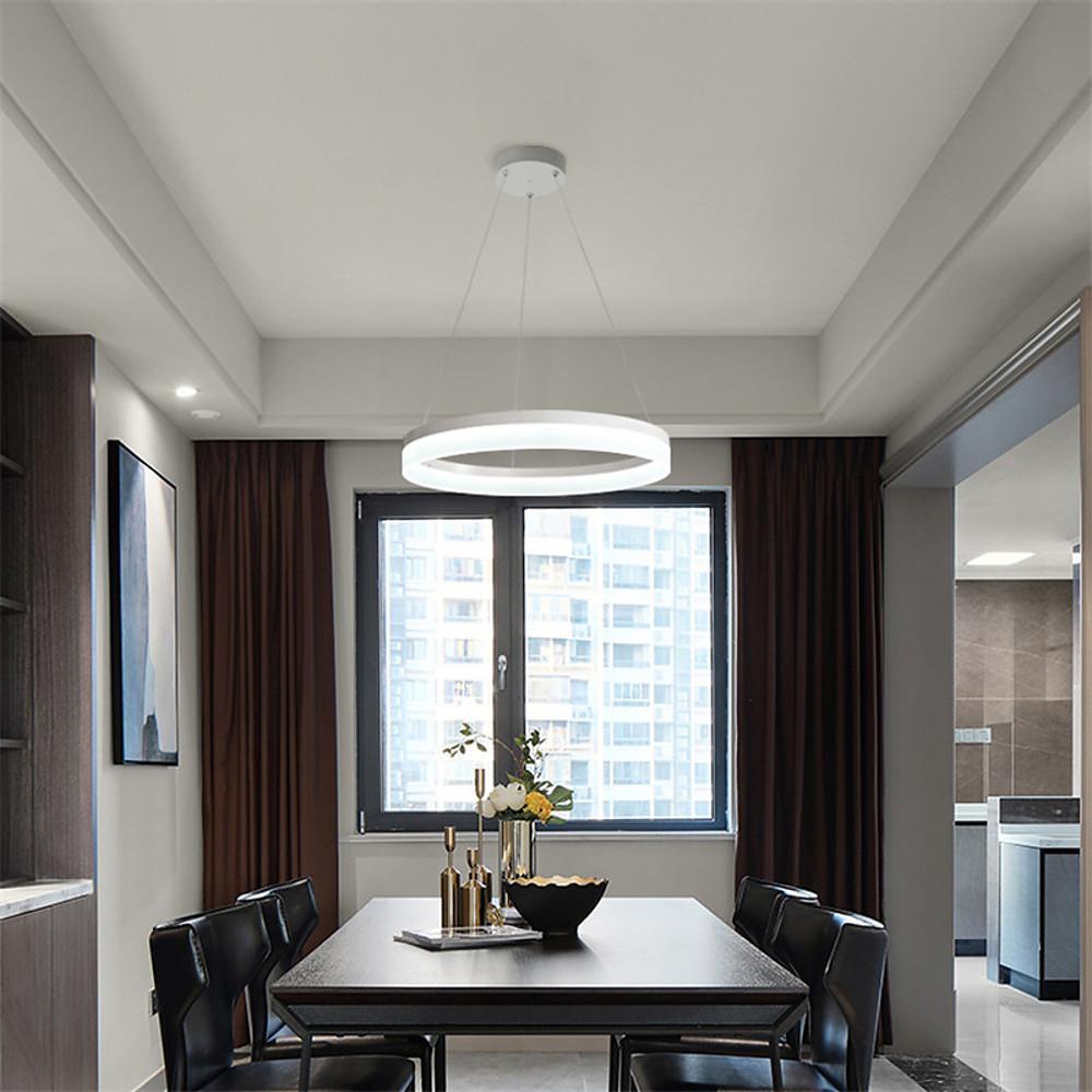 Thick Circle Modern Acrylic LED Pendant Light for Kitchen Dining Room Ceiling