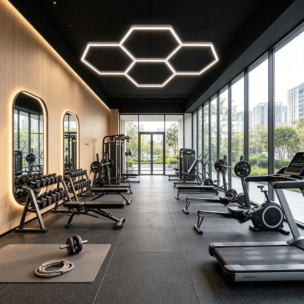 Honeycomb Ceiling Light - Modern White LED Industrial Fixture