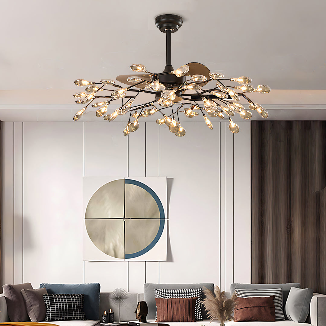 Glam Minimalist Luxury Ceiling Fan Light - Artistic Fan Lamp