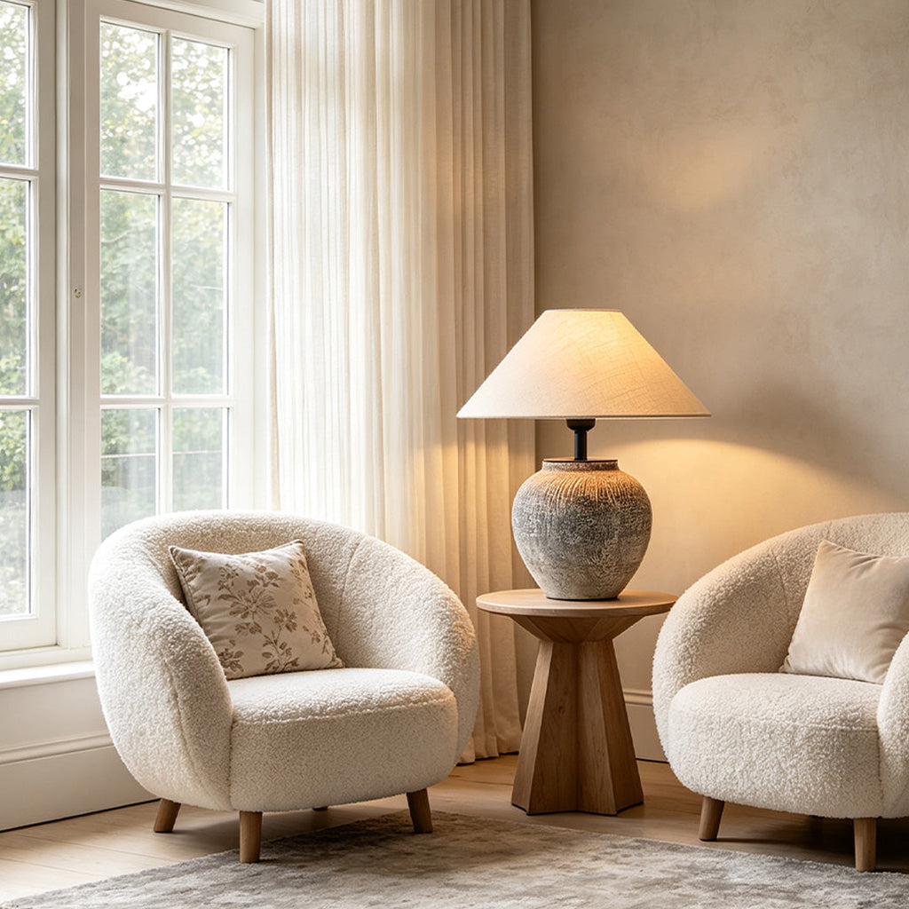 Ceramic Wabi-Sabi Table Lamp - Stylish Bedside Light Decor