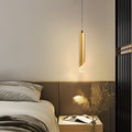 Modern LED Pendant Light - Gold Slender Cylinder 3-Step Dimming