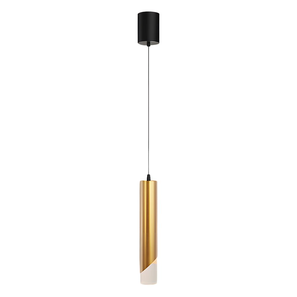 Modern LED Pendant Light - Gold Slender Cylinder 3-Step Dimming