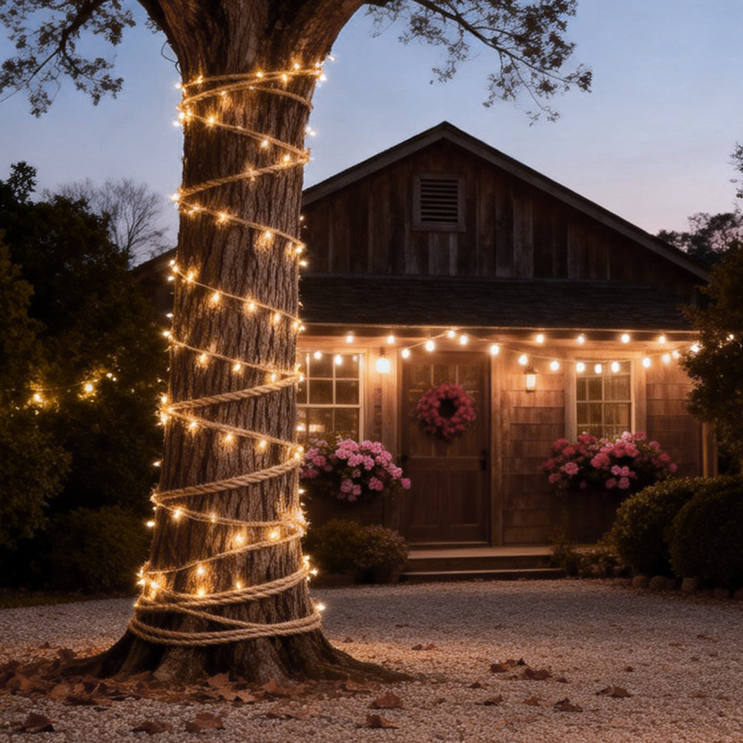 Hemp Rope LED String Lights - Retro Decorative Lighting for Home, Outdoor & Events