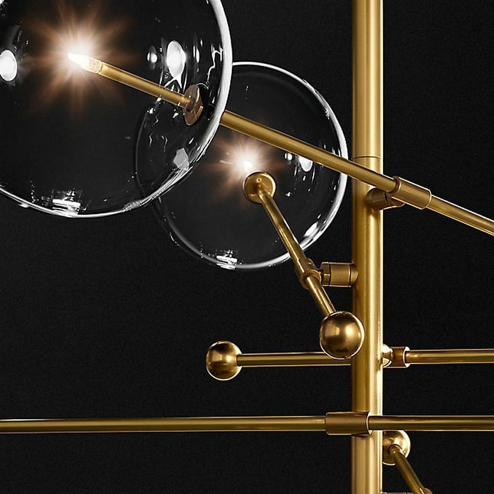 Geometric Globe Chandelier - Metal Glass Ceiling Light for Kitchen Dining Room