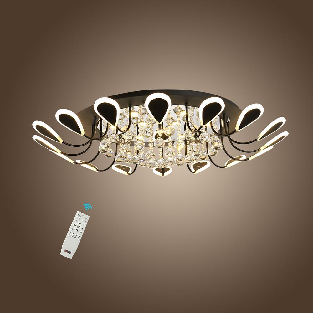 Flower-Shaped Dimmable LED Crystal Ceiling Light - Modern Flush Mount Fixture