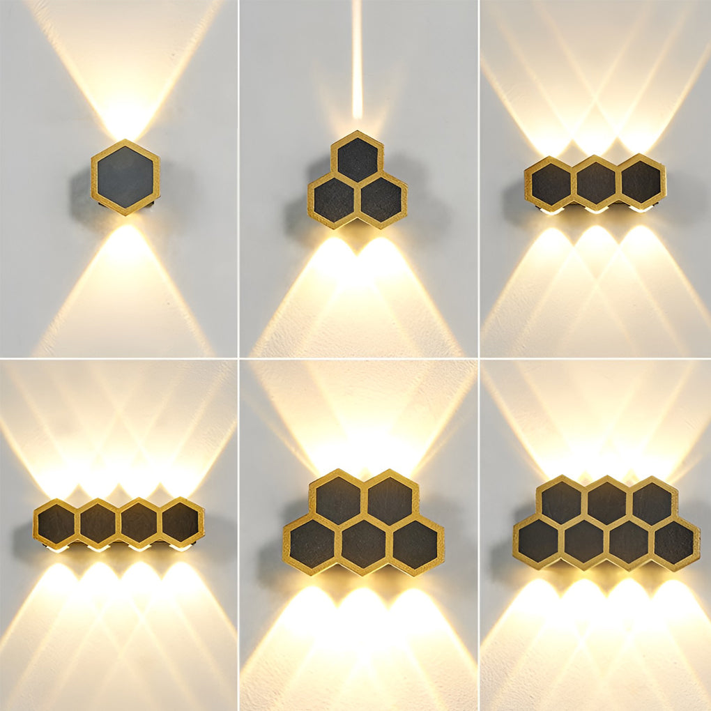 Honeycomb LED Wall Lights - Waterproof Modern Lighting for Home Decor