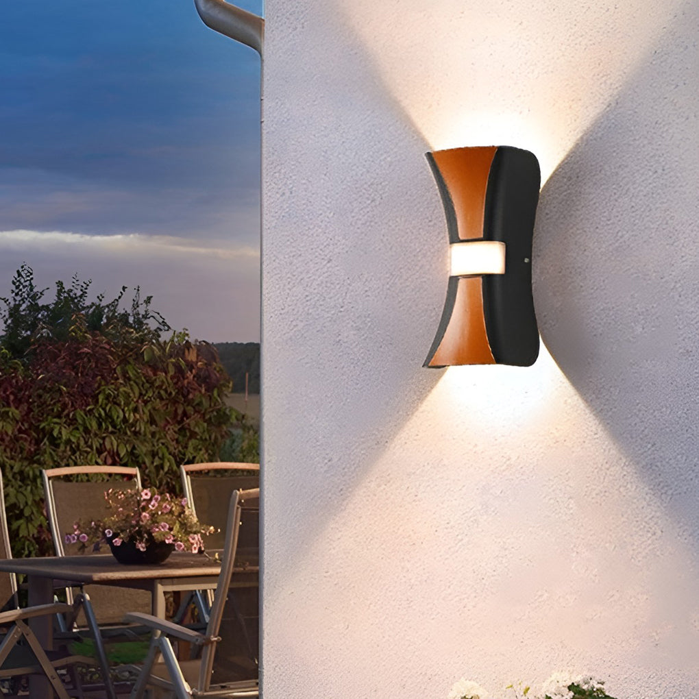 Modern Waterproof LED Hourglass Wall Light Up and Down