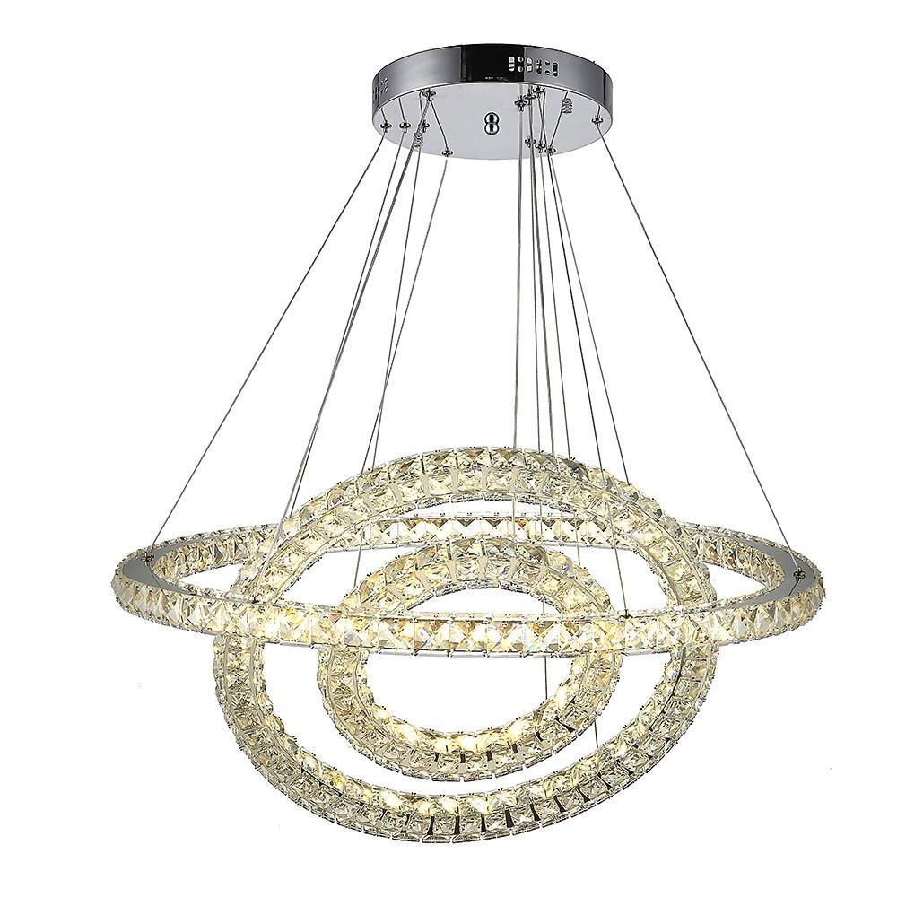 Luxury Crystal LED Chandelier 3-Tier Geometric Pendant Light