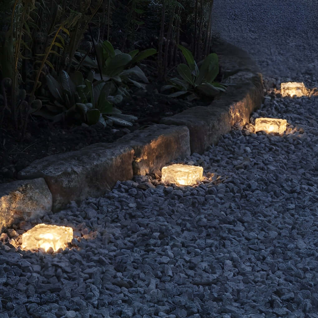 Outdoor Solar Step Lights - Intelligent Ice Cube Design, Modern LED Lighting