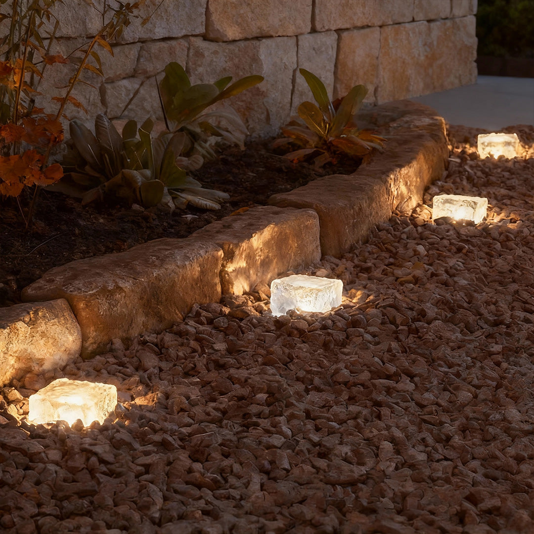 Modern Solar Step Light - Intelligent Outdoor Ice Cube LED Pathway Lighting