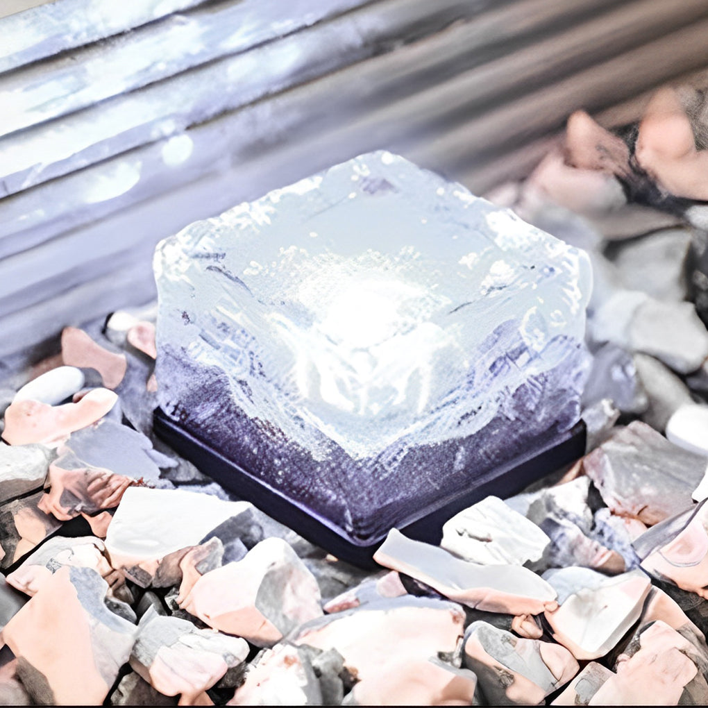 Outdoor Solar Step Lights - Intelligent Ice Cube Design, Modern LED Lighting