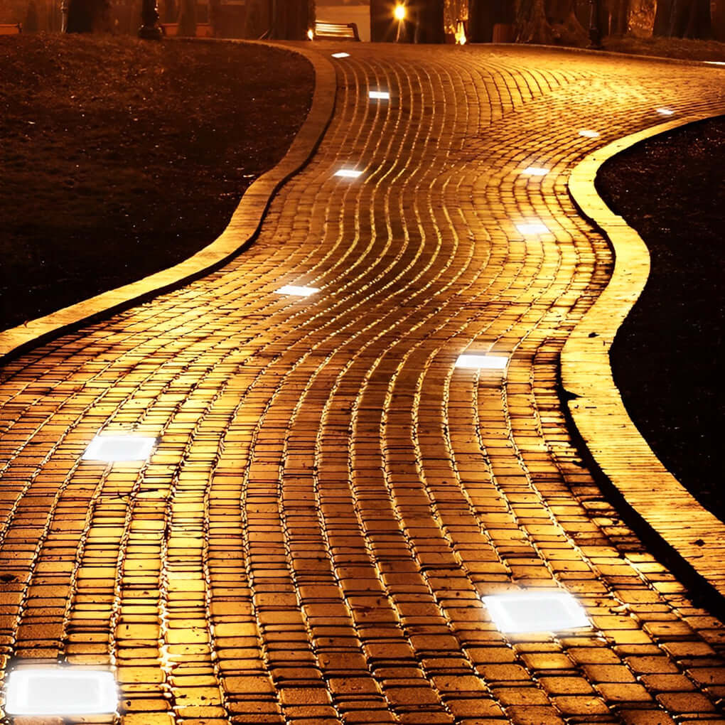 Outdoor Solar Step Lights - Intelligent Ice Cube Design, Modern LED Lighting
