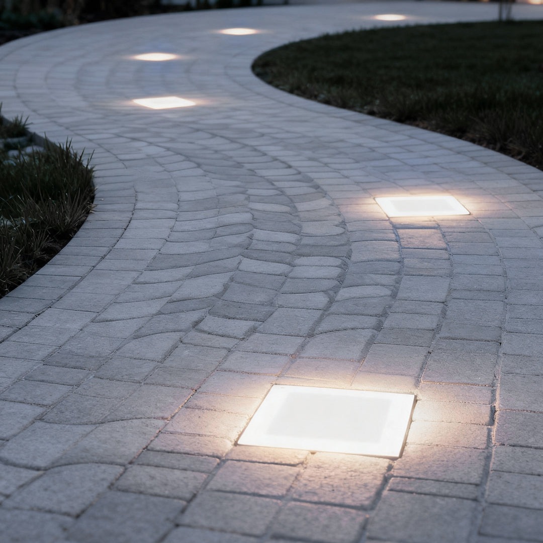 Outdoor Solar Step Lights - Intelligent Ice Cube Design, Modern LED Lighting