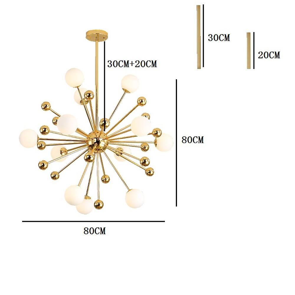 Modern Nordic Sputnik Chandelier - 12 Bulb Glass Bubble Design