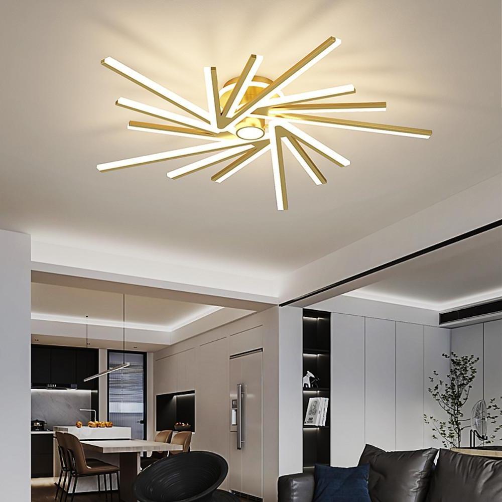 Abstract Tube Flower Shaped LED Ceiling Light - Nordic Flush Mount Lighting