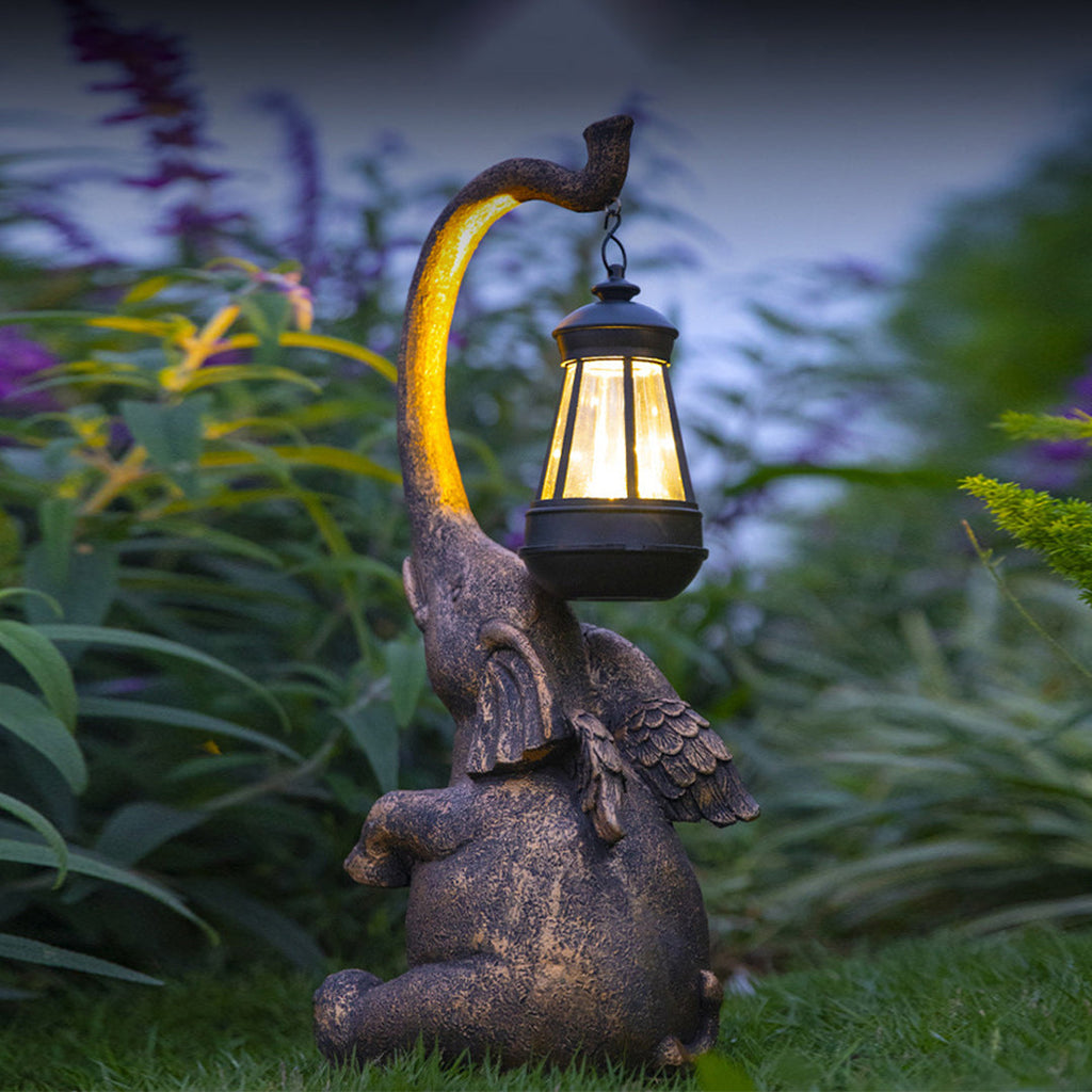 Resin Garden Solar Animal Lights - Outdoor Decorative Lighting, Waterproof Solar Garden Statues, Eco-Friendly Yard Art, LED Animal Figurines