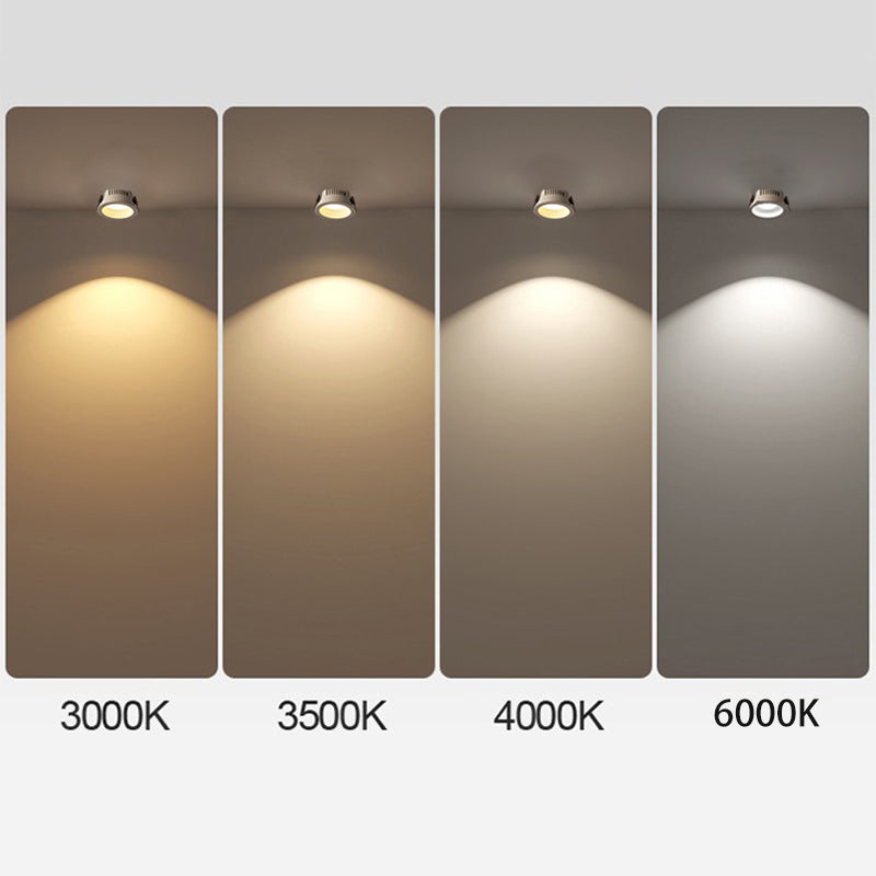 Modern Minimalist Aluminum Round LED Flush Mount Spotlight for Living Room