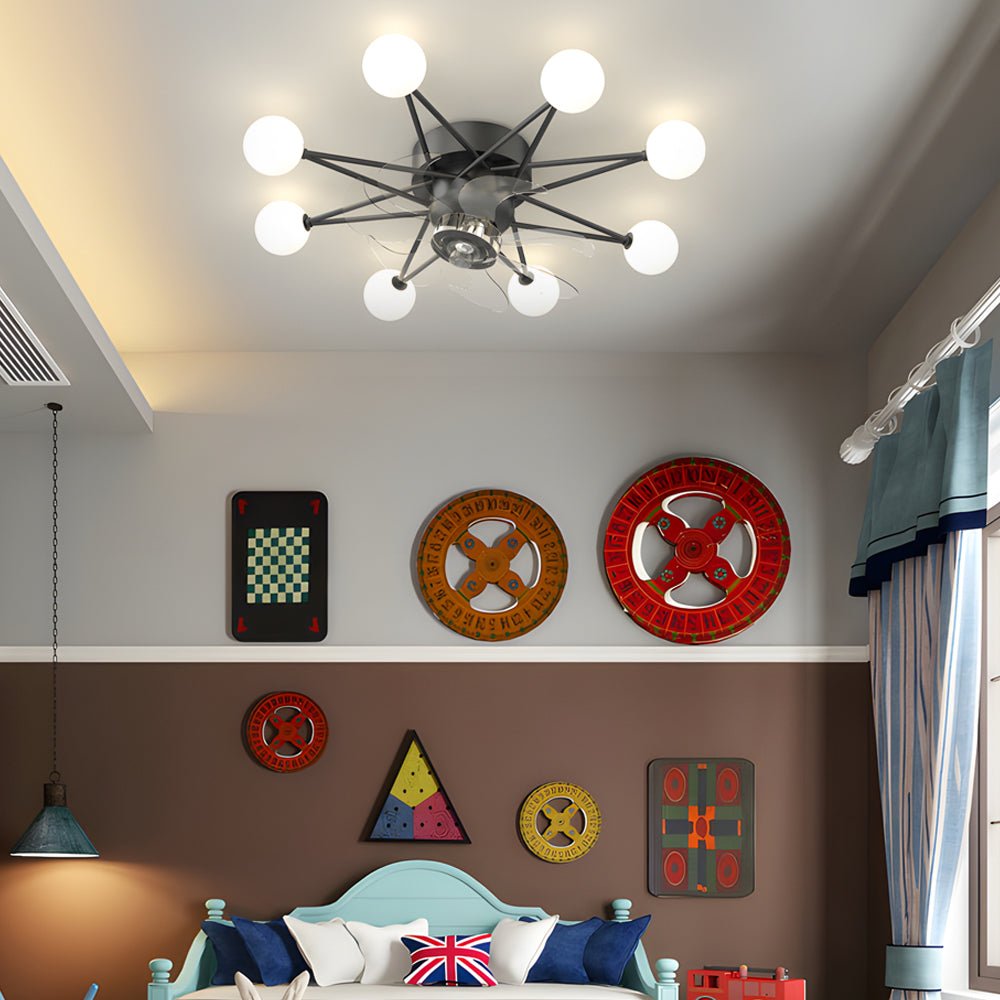 Indoor Star-Shaped Ceiling Fan with Adjustable Lights
