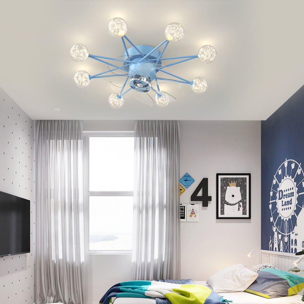 Indoor Star-Shaped Ceiling Fan with Adjustable Lights