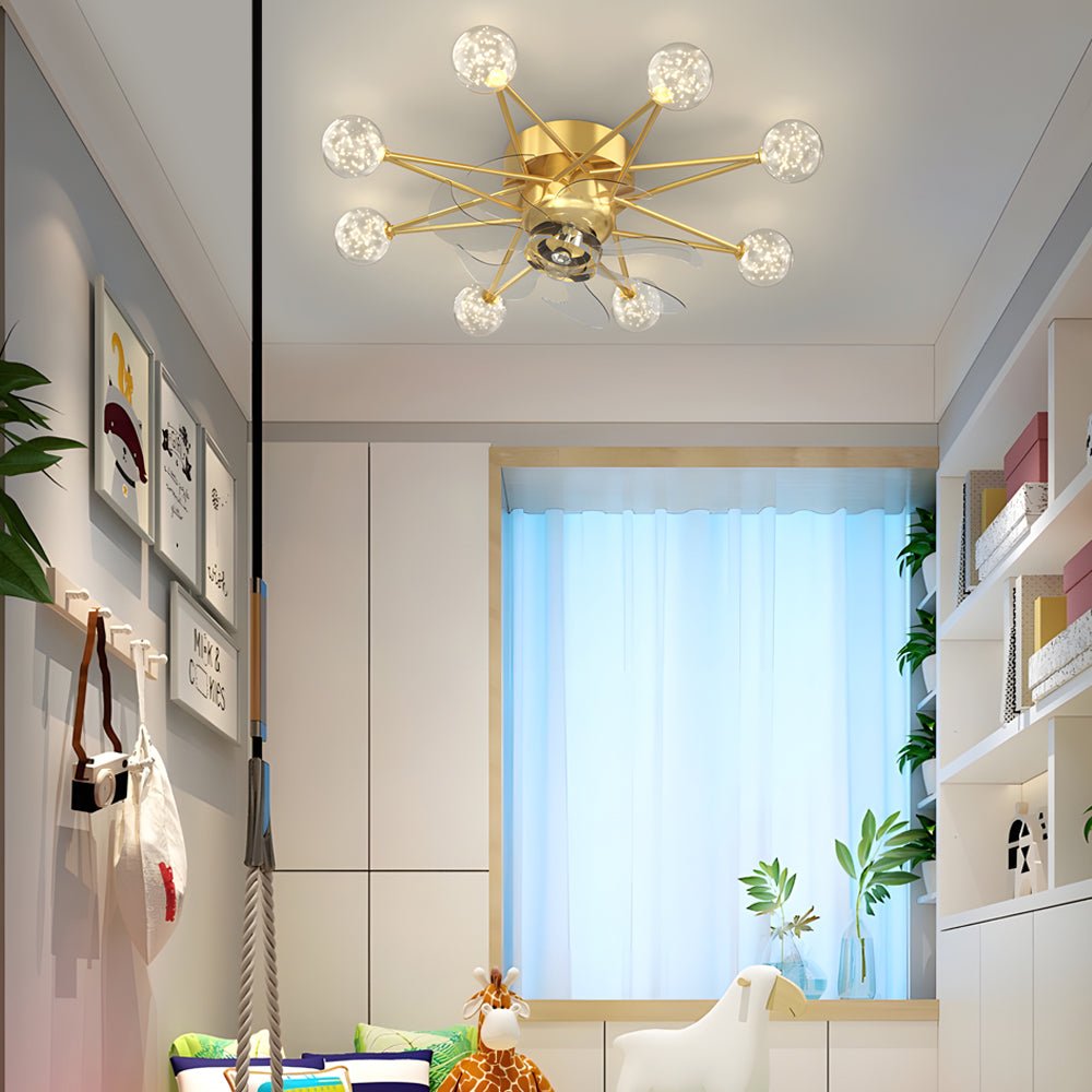 Indoor Star-Shaped Ceiling Fan with Adjustable Lights