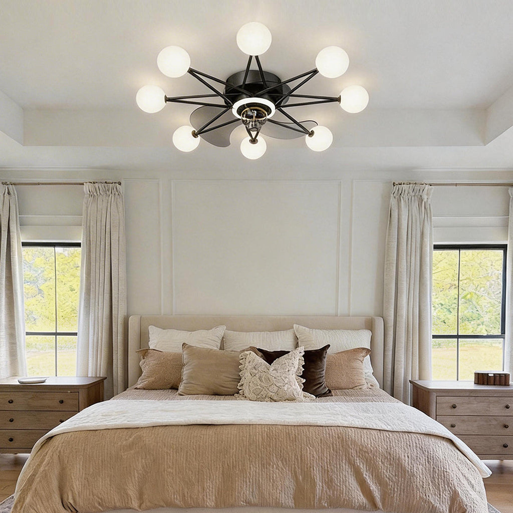 Indoor Star-Shaped Ceiling Fan with Adjustable Lights