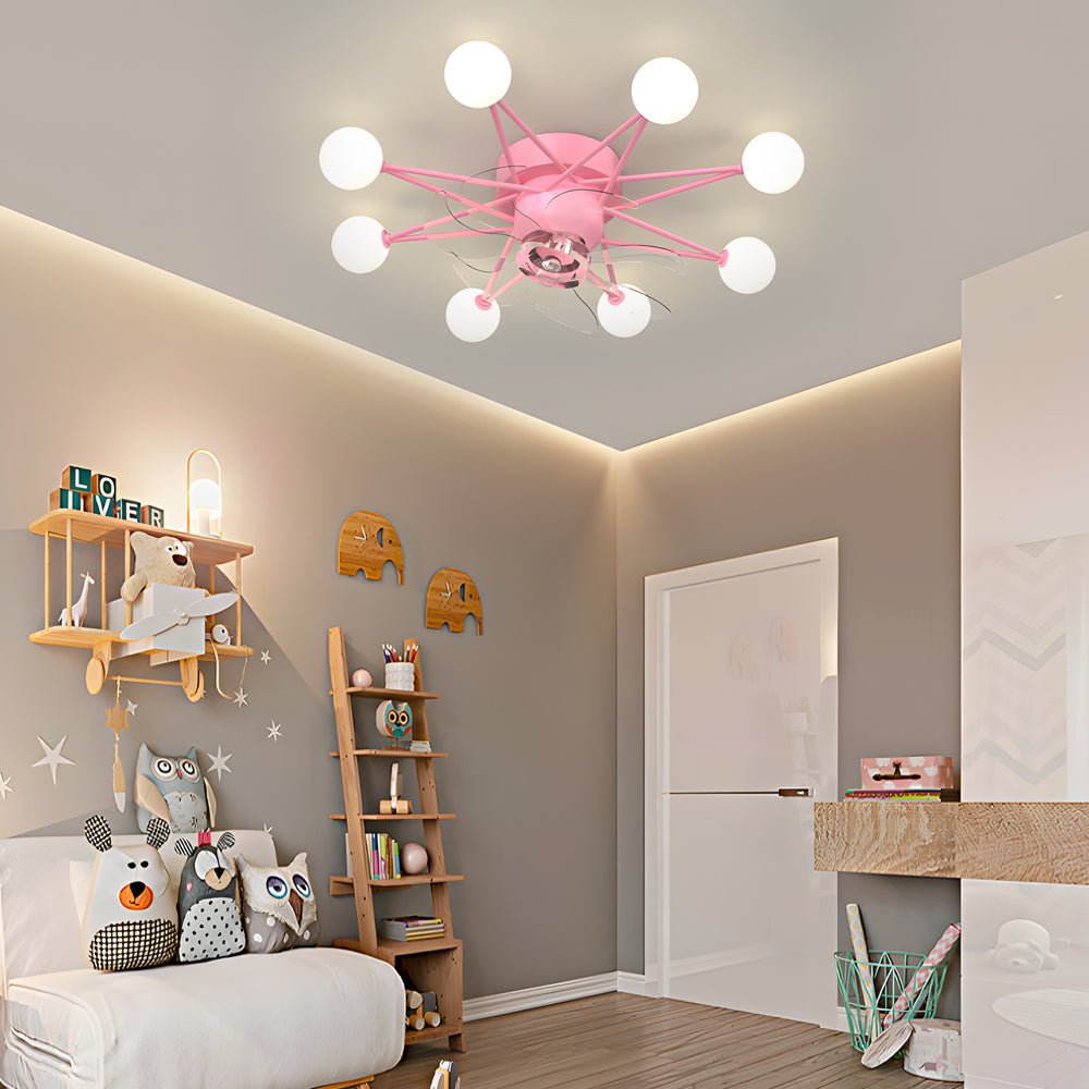 Indoor Star-Shaped Ceiling Fan with Adjustable Lights