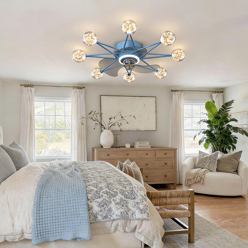 Indoor Star-Shaped Ceiling Fan with Adjustable Lights