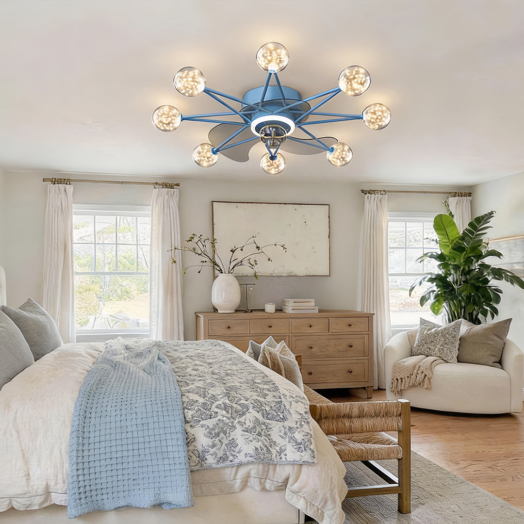 Indoor Star-Shaped Ceiling Fan with Adjustable Lights
