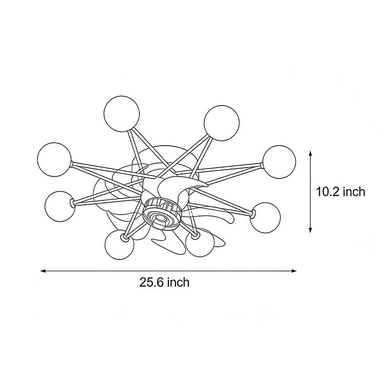 Indoor Star-Shaped Ceiling Fan with Adjustable Lights