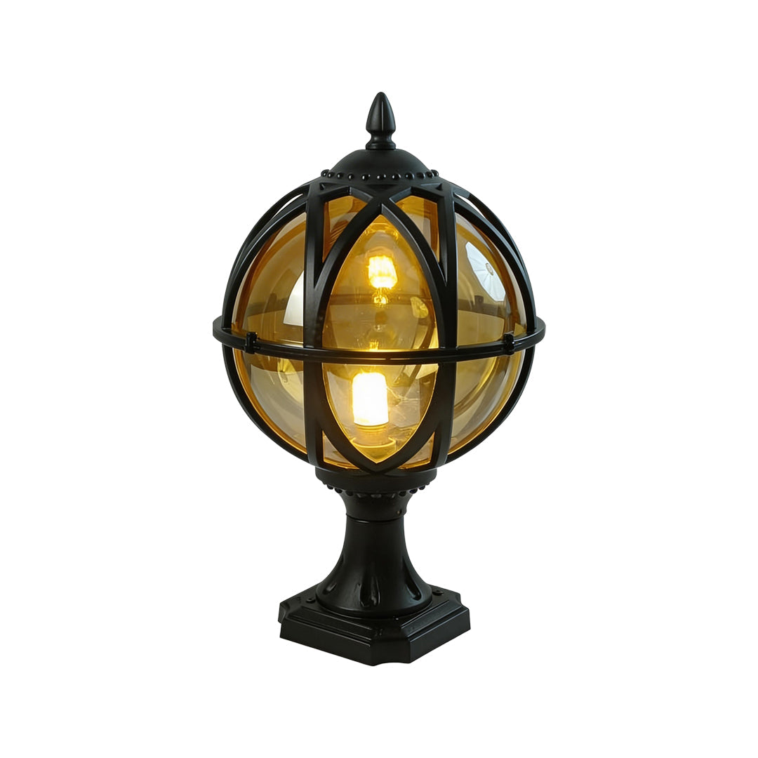 Globe Pillar Lights Outdoor Waterproof European Glass Lamp