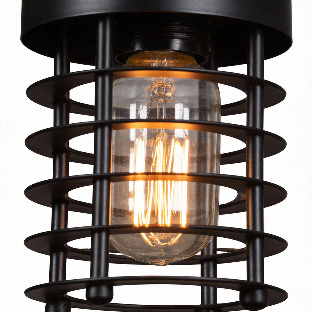Industrial Cage Pendant Light - 1-Light Metal Ceiling Fixture