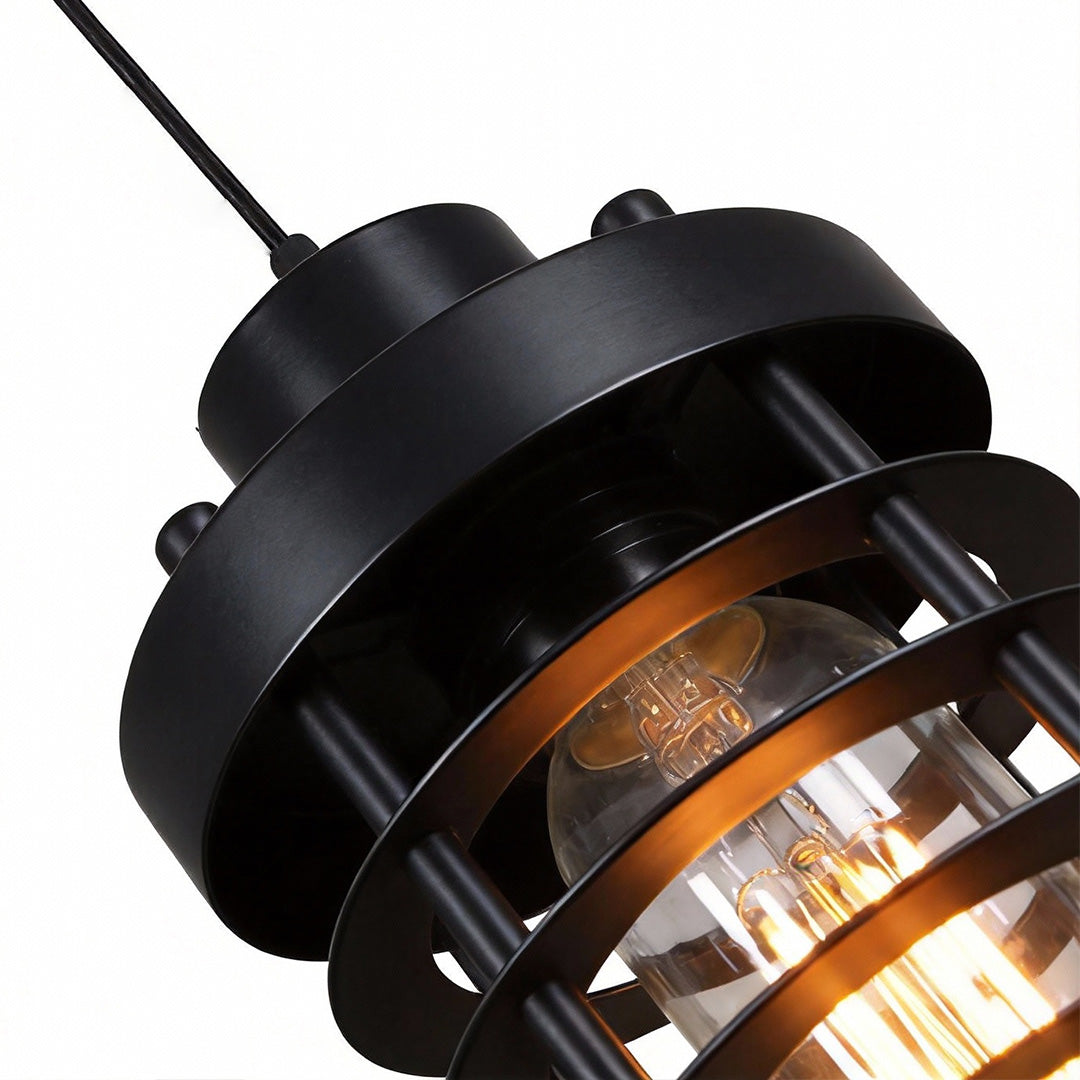 Industrial Cage Pendant Light - 1-Light Metal Ceiling Fixture
