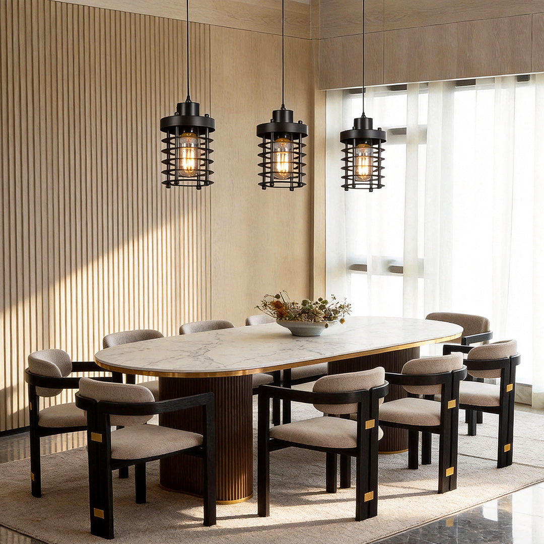 Industrial Cage Pendant Light - 1-Light Metal Ceiling Fixture