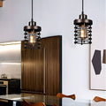 Industrial Cage Pendant Light - 1-Light Metal Ceiling Fixture