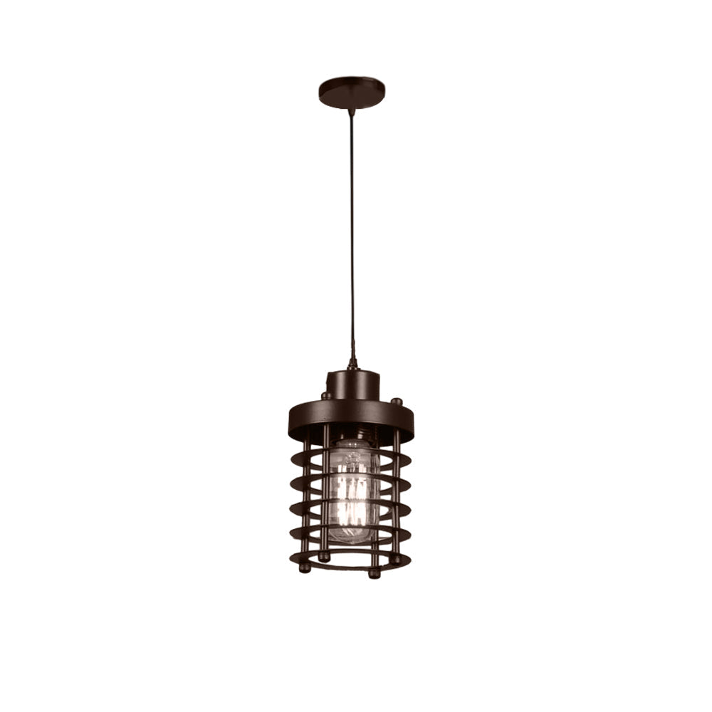 Industrial Cage Pendant Light - 1-Light Metal Ceiling Fixture